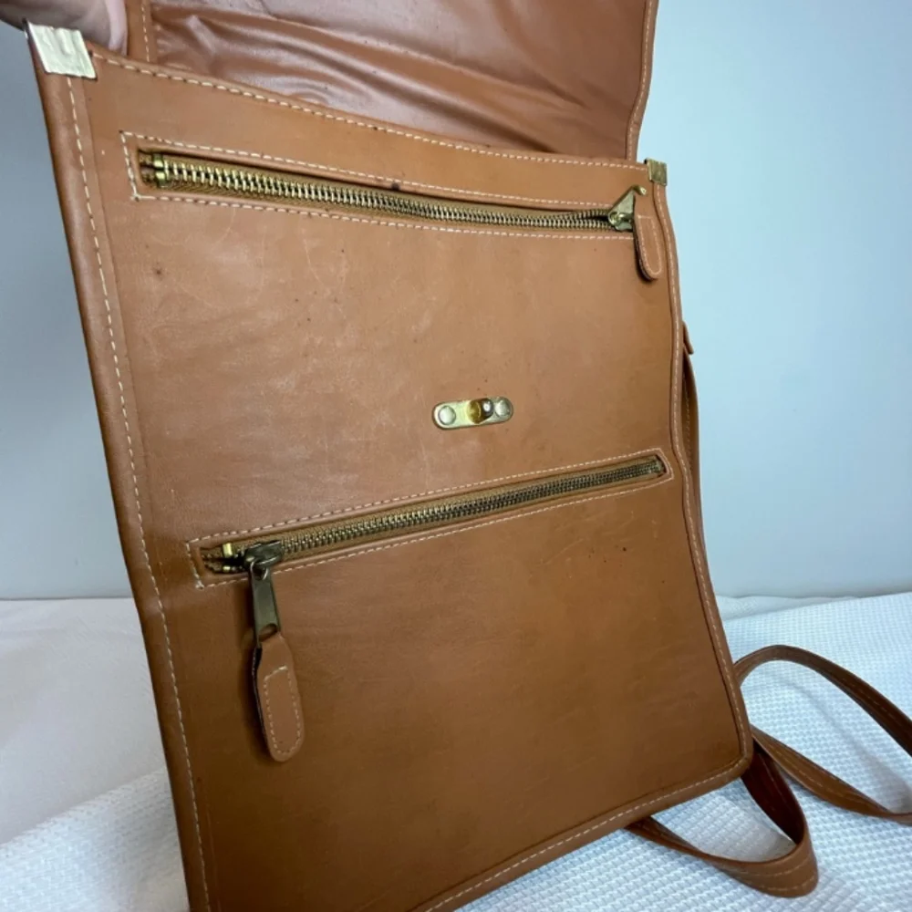 Vintage Monique Leather crossbody satchel